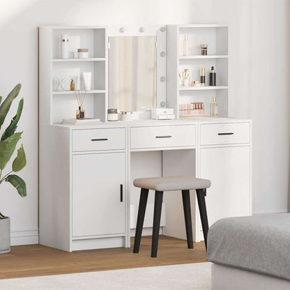 vidaXL Dressing Table Set 3 pcs White Engineered Wood 1