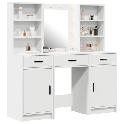 vidaXL Dressing Table Set 3 pcs White Engineered Wood 3