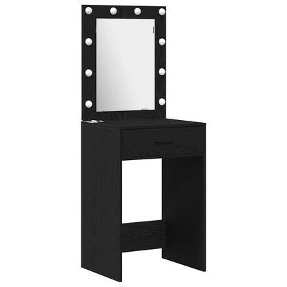 vidaXL Dressing Table Set 3 pcs Black Oak Engineered Wood 5