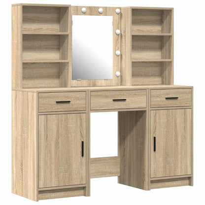 vidaXL Dressing Table Set 3 pcs Sonoma Oak Engineered Wood 2
