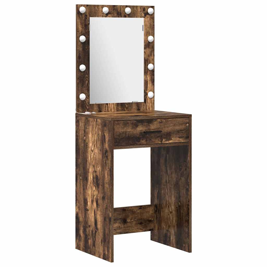 vidaXL Dressing Table Set 3 pcs Smoked Oak Engineered Wood 5