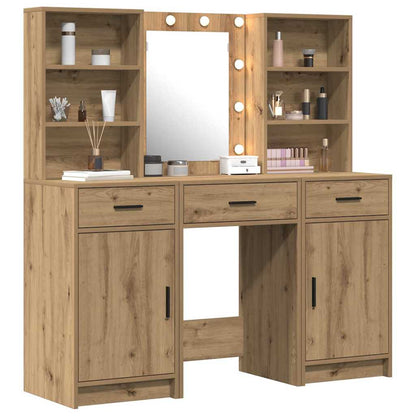 vidaXL Dressing Table Set 3 pcs Artisan Oak Engineered Wood 3