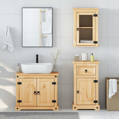 vidaXL 3 Piece Bathroom Furniture Set Corona Solid Wood Pine 3