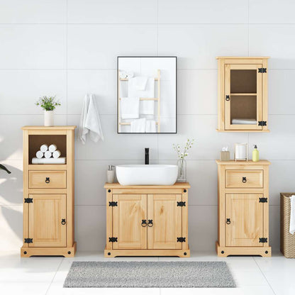vidaXL 4 Piece Bathroom Furniture Set "Corona" Solid Wood Pine 3