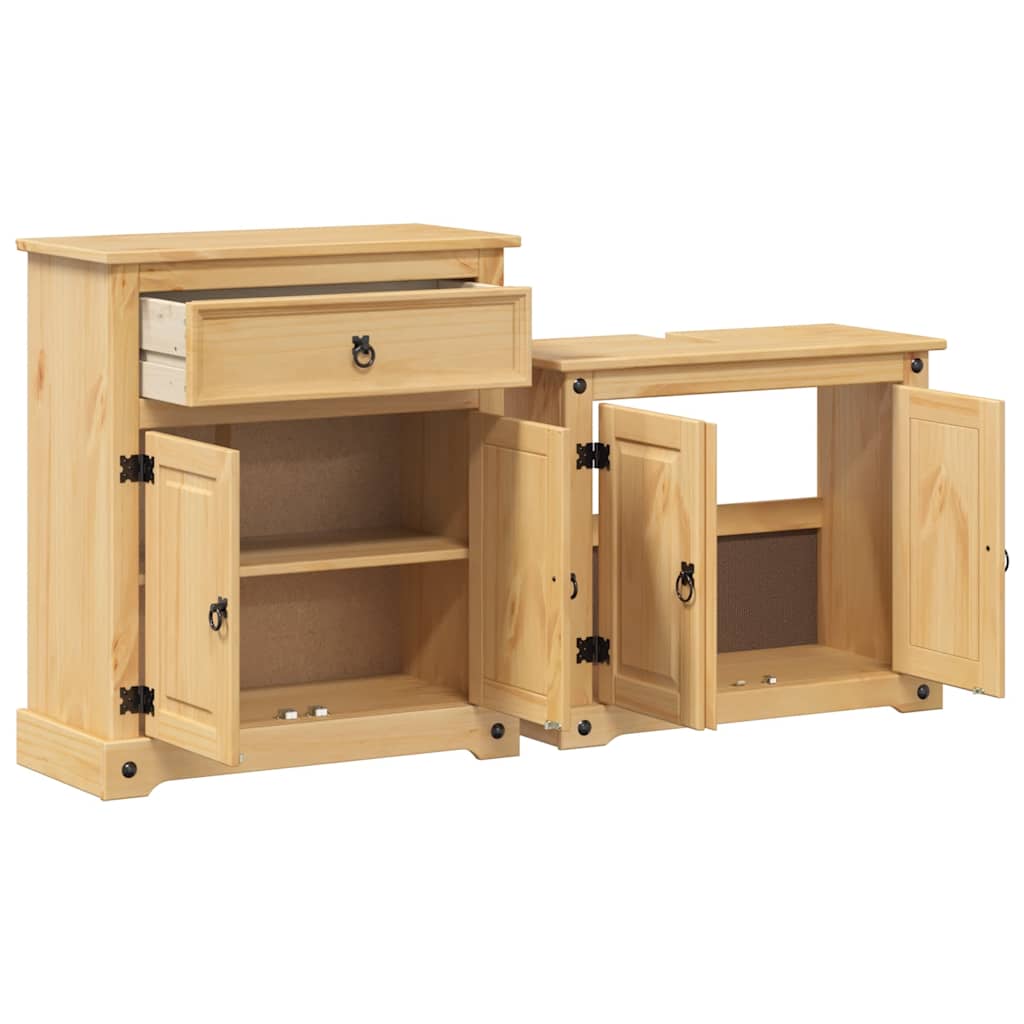 vidaXL 2 Piece Bathroom Furniture Set Corona Solid Wood Pine 4
