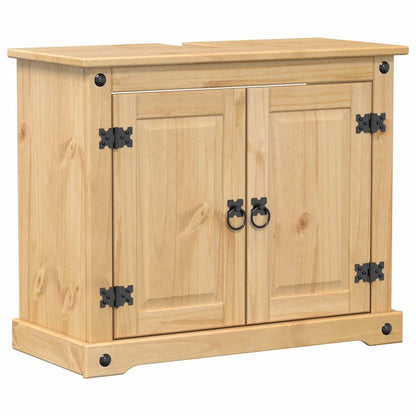 vidaXL 2 Piece Bathroom Furniture Set Corona Solid Wood Pine 5