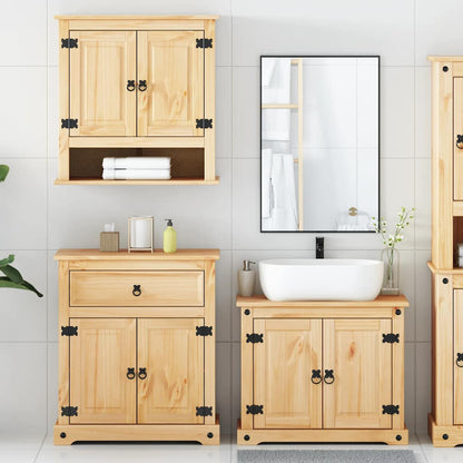 vidaXL 3 Piece Bathroom Furniture Set "Corona" Solid Wood Pine 3