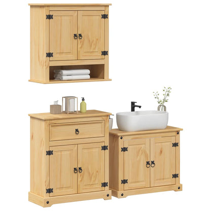 vidaXL 3 Piece Bathroom Furniture Set "Corona" Solid Wood Pine 1