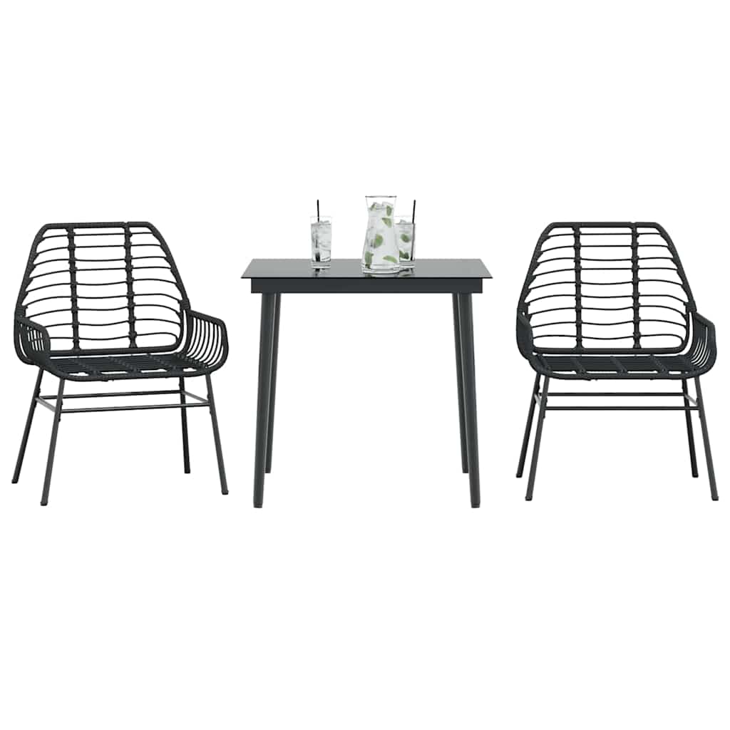 vidaXL 5 Piece Garden Dining Set Poly Rattan Glass