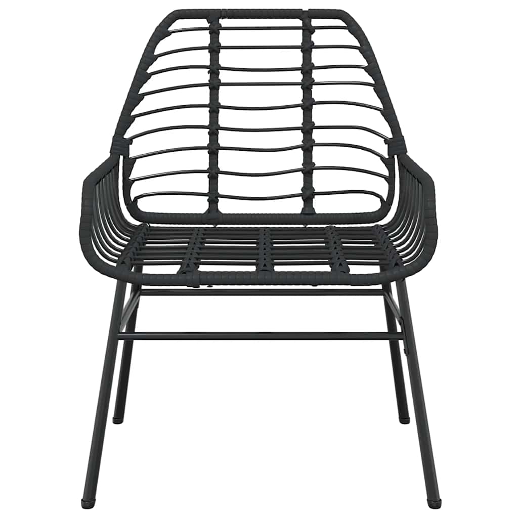 vidaXL 5 Piece Garden Dining Set Black Poly Rattan Glass 5