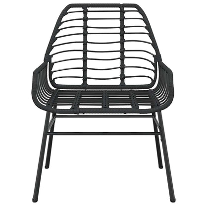 vidaXL 5 Piece Garden Dining Set Black Poly Rattan Glass 5