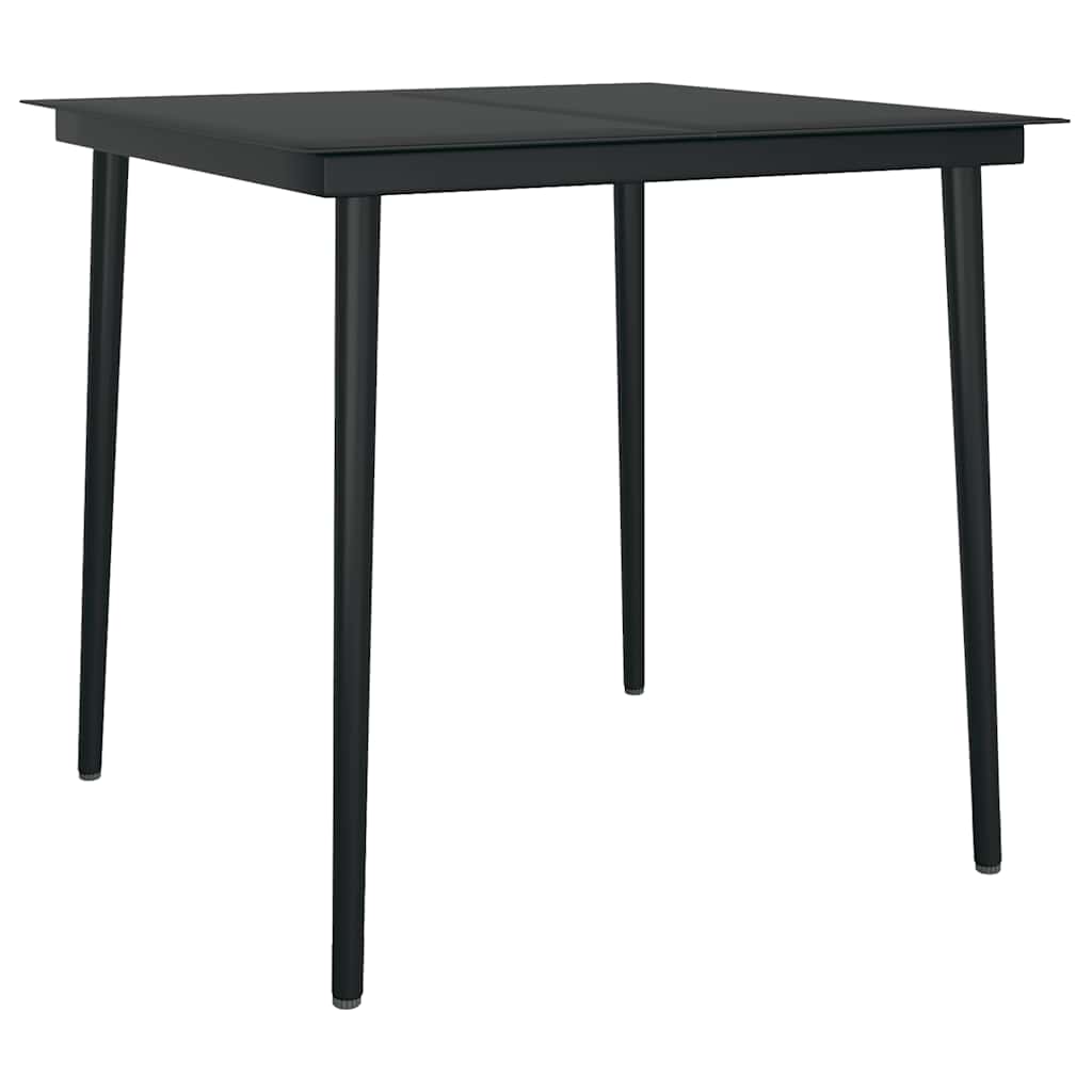 vidaXL 5 Piece Garden Dining Set Black Poly Rattan Glass 6