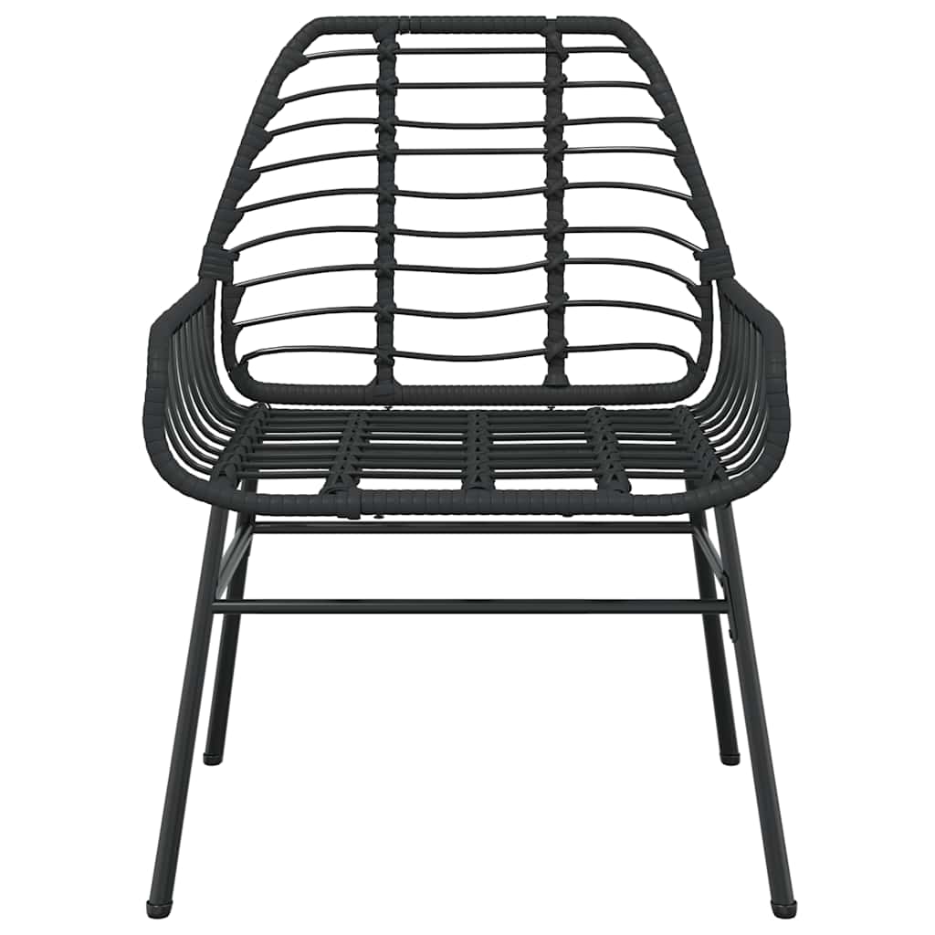 vidaXL 5 Piece Garden Dining Set Black Poly Rattan Glass 6