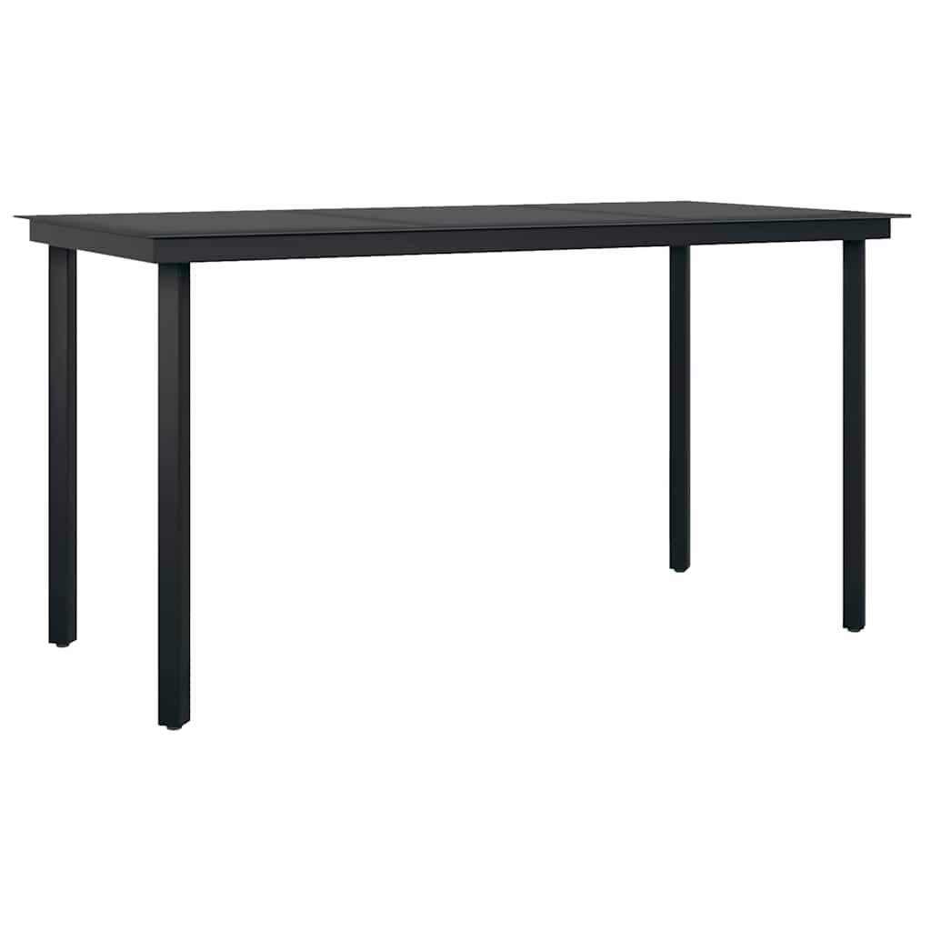 vidaXL 5 Piece Garden Dining Set Black Poly Rattan Glass 5