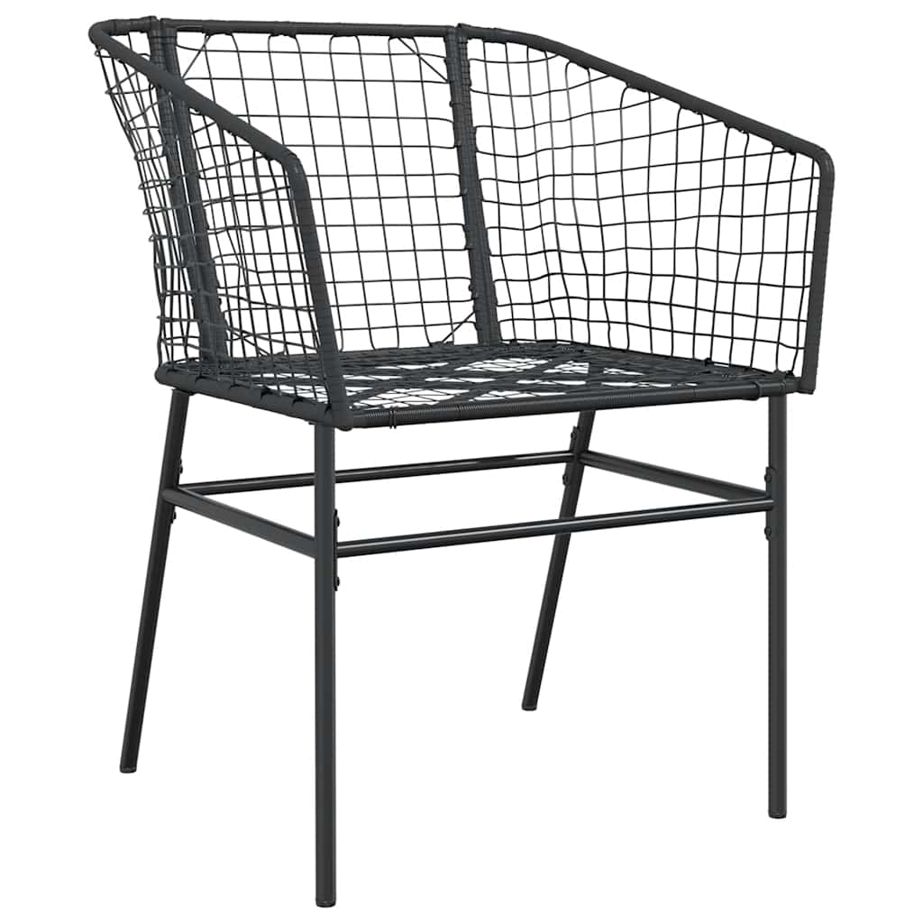 vidaXL 5 Piece Garden Dining Set Black Poly Rattan Glass 4