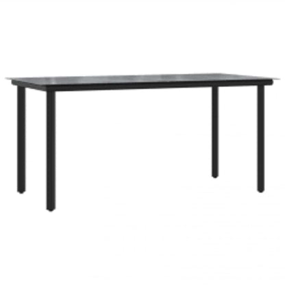 vidaXL 5 Piece Garden Dining Set Black Poly Rattan Glass 5