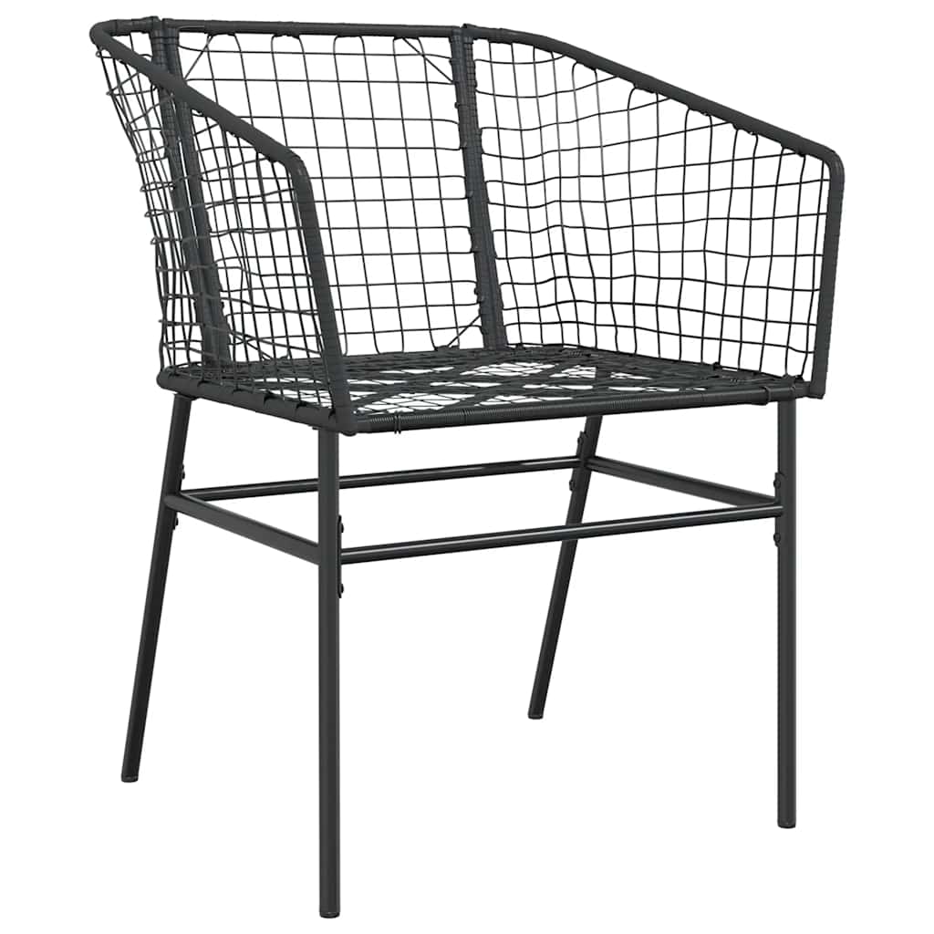 vidaXL 7 Piece Garden Dining Set Black Poly Rattan Glass 4