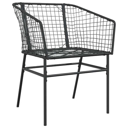 vidaXL 7 Piece Garden Dining Set Black Poly Rattan Glass 4