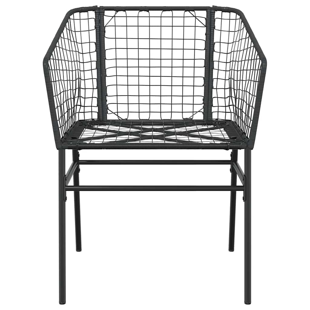 vidaXL 7 Piece Garden Dining Set Black Poly Rattan Glass 6