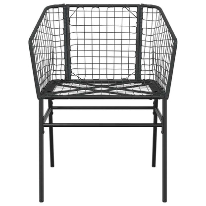 vidaXL 7 Piece Garden Dining Set Black Poly Rattan Glass 6