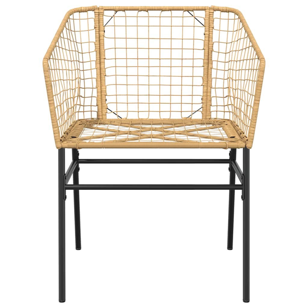vidaXL 5 Piece Garden Dining Set Brown Poly Rattan Glass 6