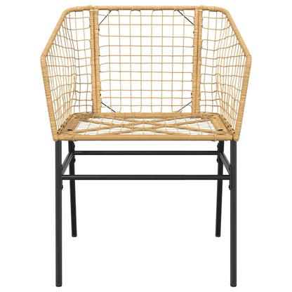vidaXL 5 Piece Garden Dining Set Brown Poly Rattan Glass 6