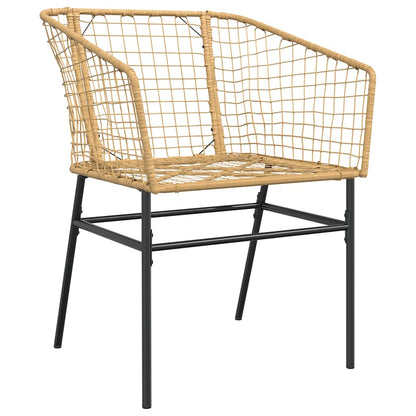 vidaXL 7 Piece Garden Dining Set Brown Poly Rattan Glass 4