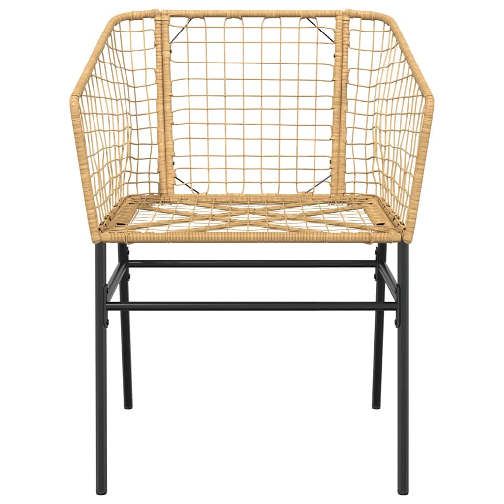 vidaXL 7 Piece Garden Dining Set Brown Poly Rattan Glass 6