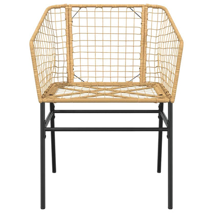 vidaXL 7 Piece Garden Dining Set Brown Poly Rattan Glass 6