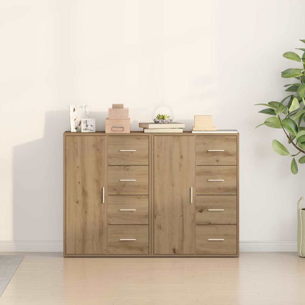 vidaXL Sideboard 2 pcs Artisan Oak 60 x 31 x 84 cm Engineered Wood 4