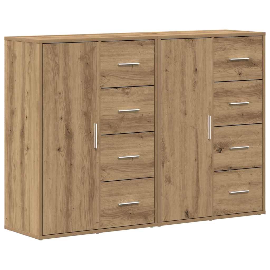 vidaXL Sideboard 2 pcs Artisan Oak 60 x 31 x 84 cm Engineered Wood 2