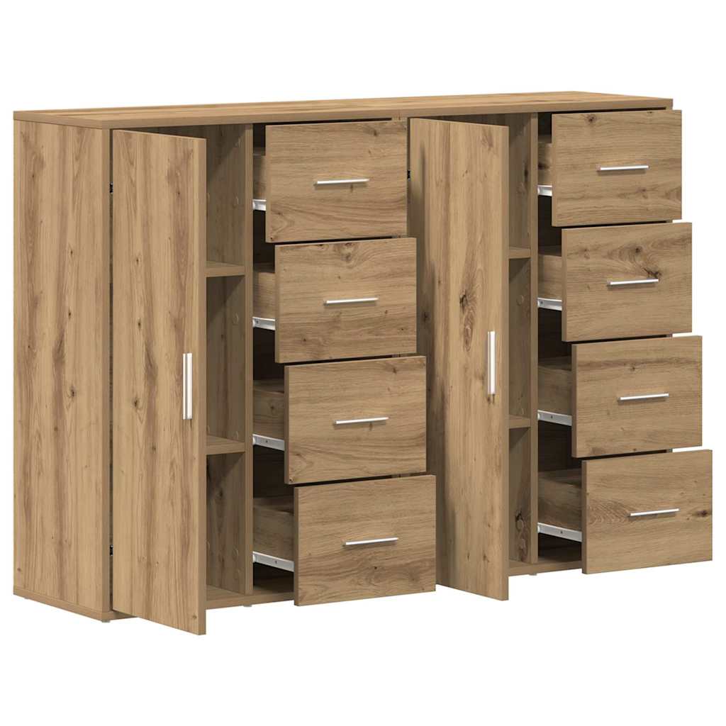 vidaXL Sideboard 2 pcs Artisan Oak 60 x 31 x 84 cm Engineered Wood 5