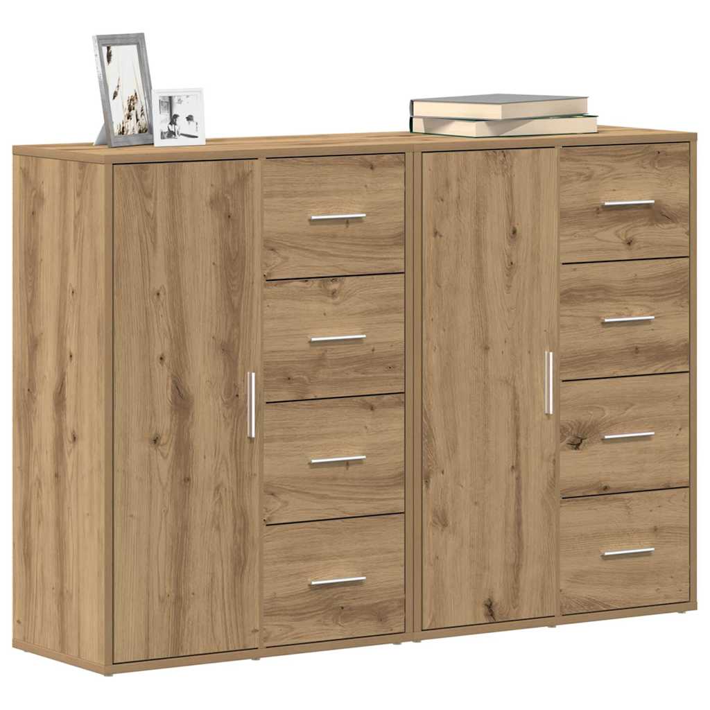 vidaXL Sideboard 2 pcs Artisan Oak 60 x 31 x 84 cm Engineered Wood 3