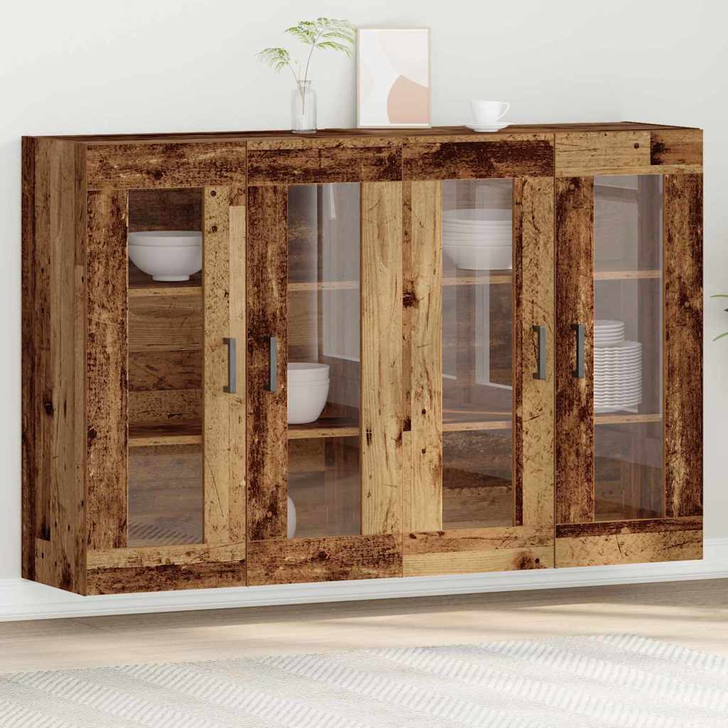 vidaXL Wall Cabinets 2 pcs Old Wood 69.5 x 34 x 90 cm Engineered Wood 1