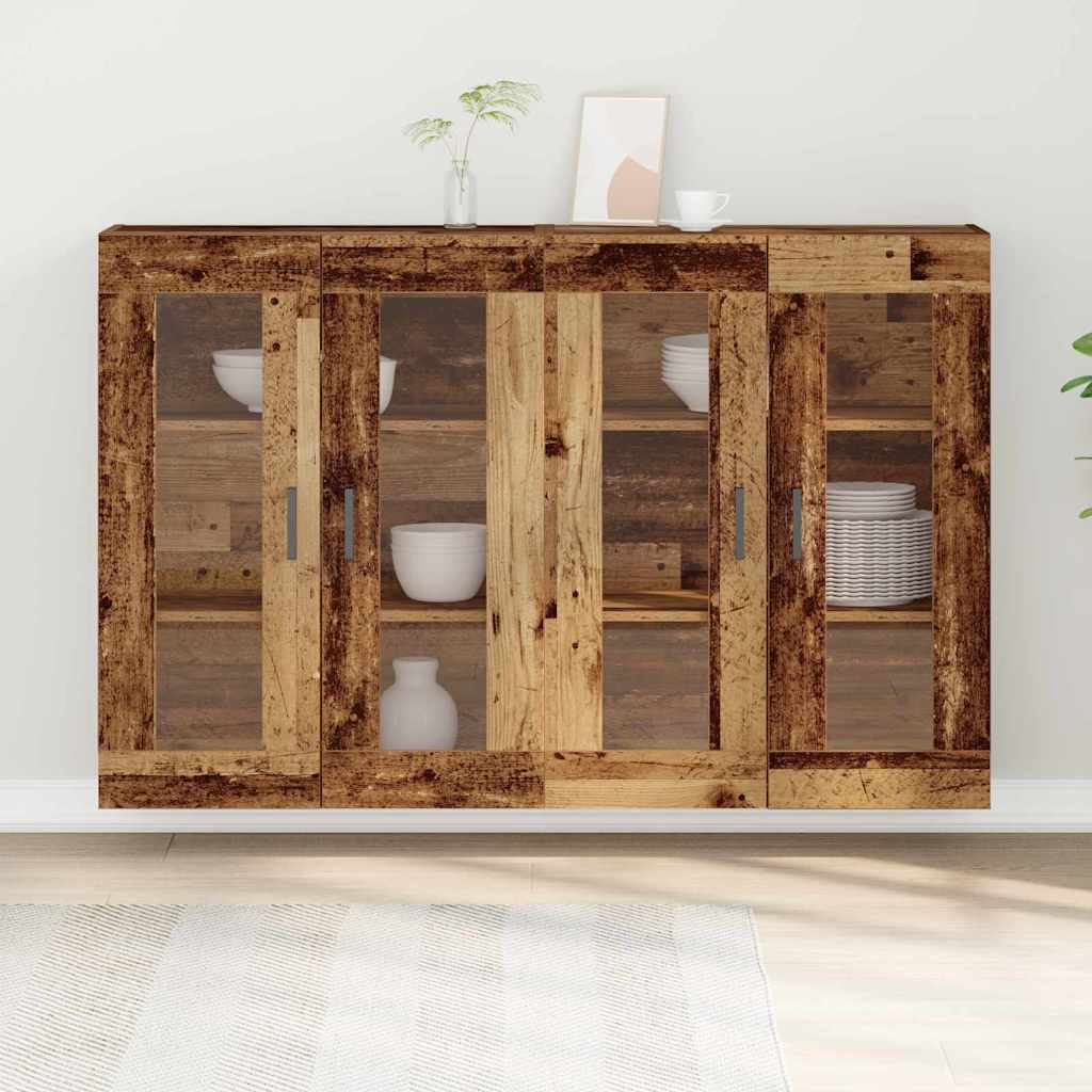 vidaXL Wall Cabinets 2 pcs Old Wood 69.5 x 34 x 90 cm Engineered Wood 4