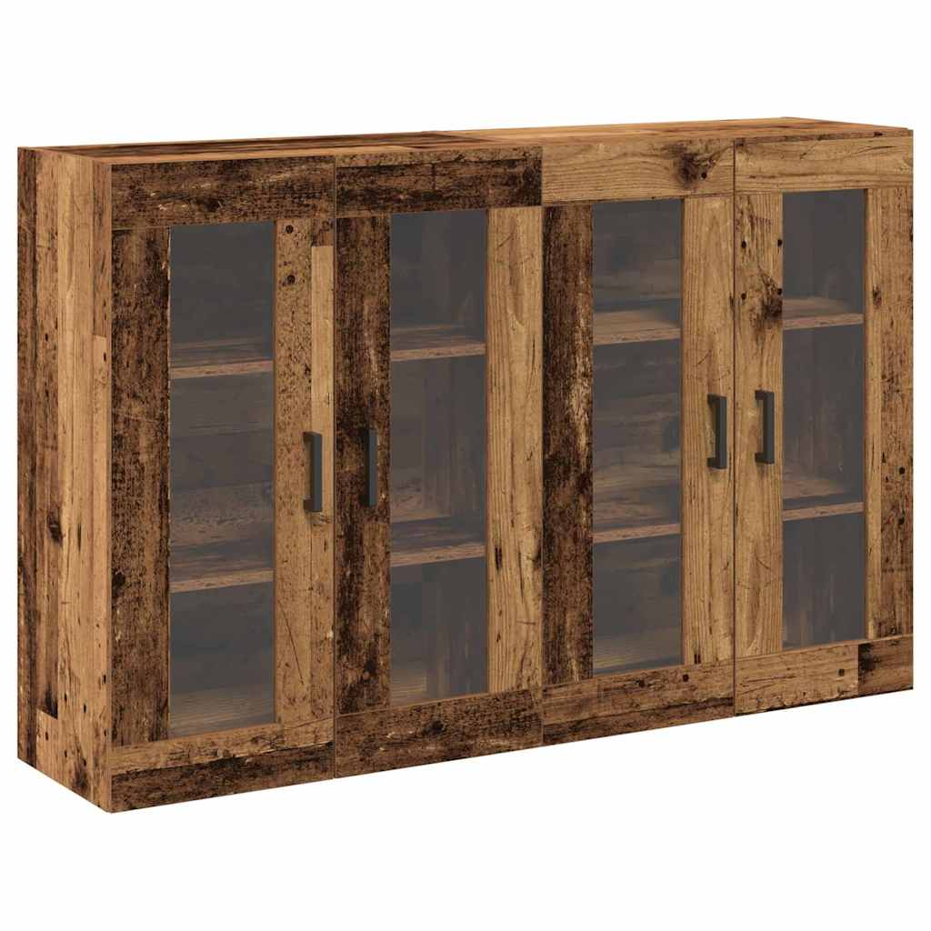 vidaXL Wall Cabinets 2 pcs Old Wood 69.5 x 34 x 90 cm Engineered Wood 2