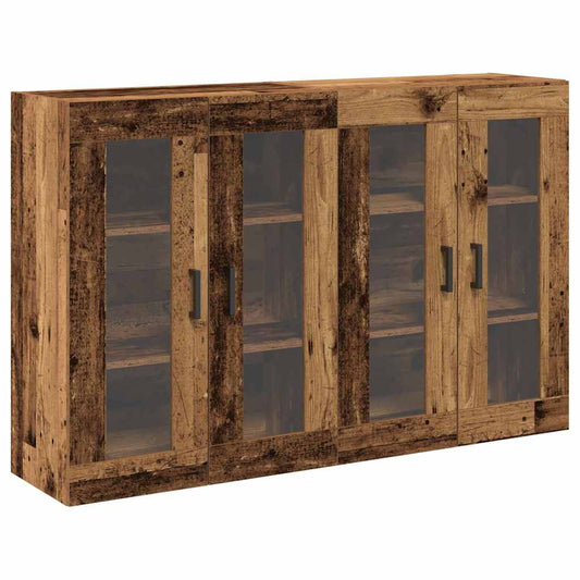 vidaXL Wall Cabinets 2 pcs Old Wood 69.5 x 34 x 90 cm Engineered Wood 2
