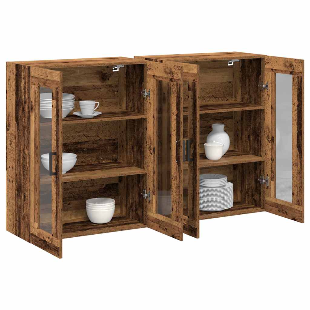 vidaXL Wall Cabinets 2 pcs Old Wood 69.5 x 34 x 90 cm Engineered Wood 3