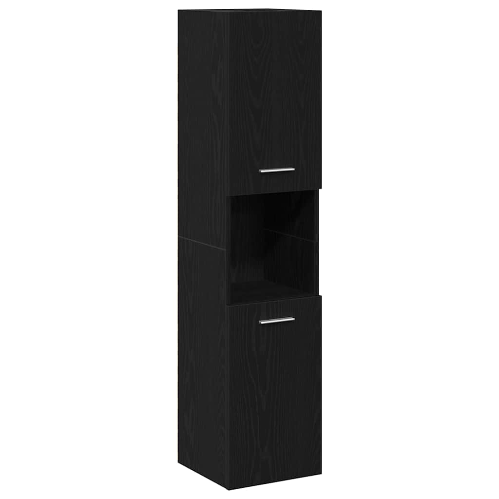 vidaXL Bathroom Furniture Set 4 pcs Black Oak Engineered Wood 5