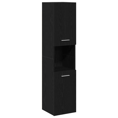vidaXL Bathroom Furniture Set 4 pcs Black Oak Engineered Wood 5