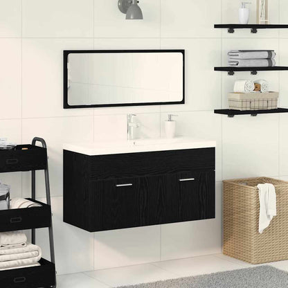 vidaXL Bathroom Furniture Set 3 pcs Black Oak Engineered Wood 1
