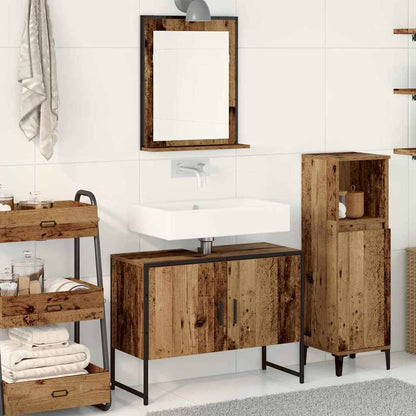 2 Piece Bathroom Cabinet Set Engineered Wood Old wood