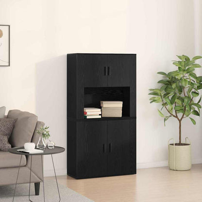 Highboard Engineered Wood Black oak