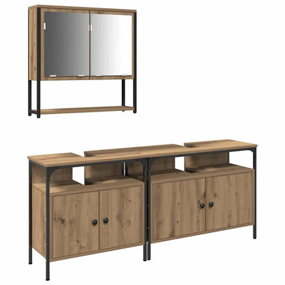 3 Piece Bathroom Furniture Set Engineered Wood Artisan oak