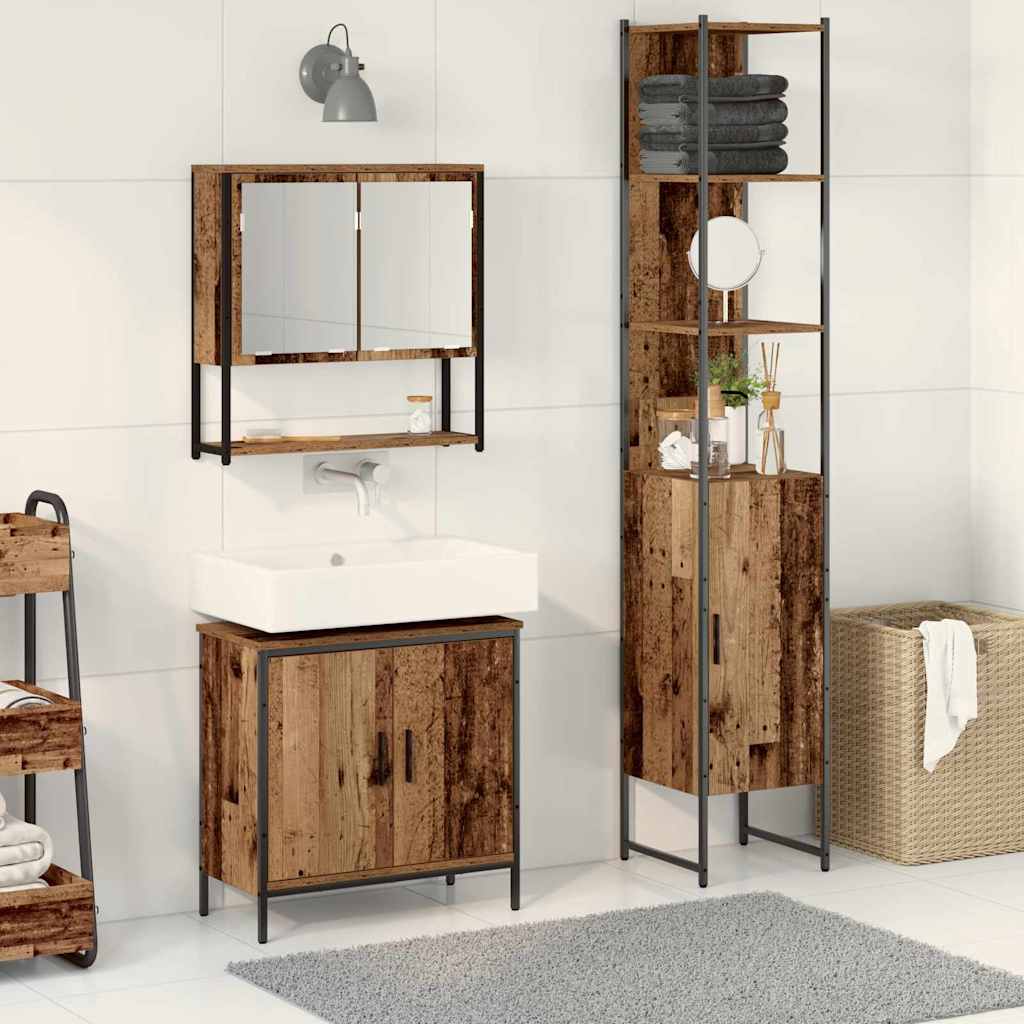 vidaXL Bathroom Furniture Set 3 pcs Brown Engineered wood 1