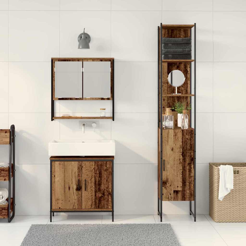 vidaXL Bathroom Furniture Set 3 pcs Brown Engineered wood 4