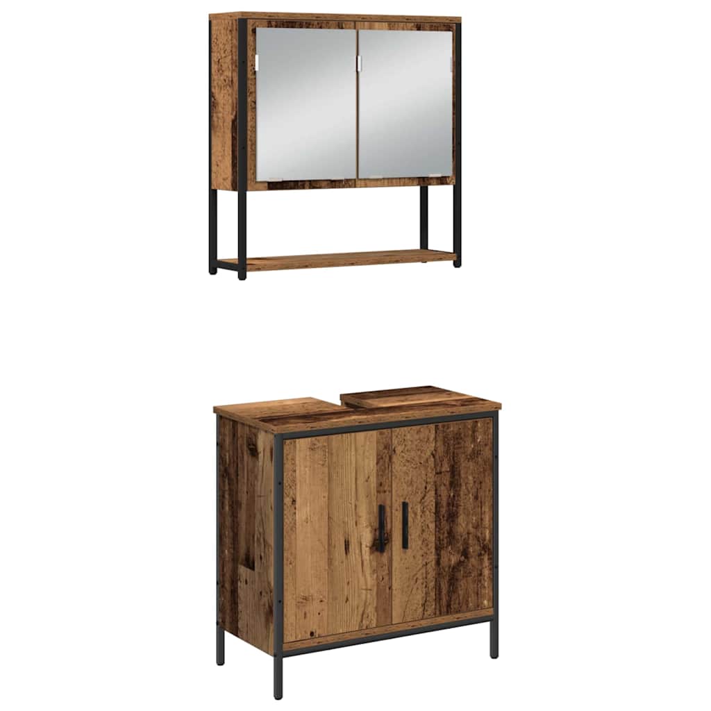 vidaXL Bathroom Furniture Set 3 pcs Brown Engineered wood 6