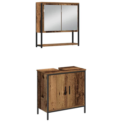 vidaXL Bathroom Furniture Set 3 pcs Brown Engineered wood 6