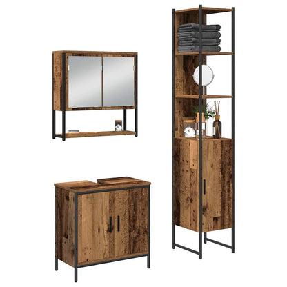 vidaXL Bathroom Furniture Set 3 pcs Brown Engineered wood 3