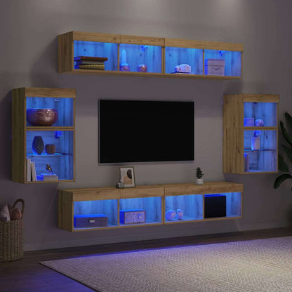vidaXL TV Cabinet Set 8 pcs Artisan oak Engineered wood 5